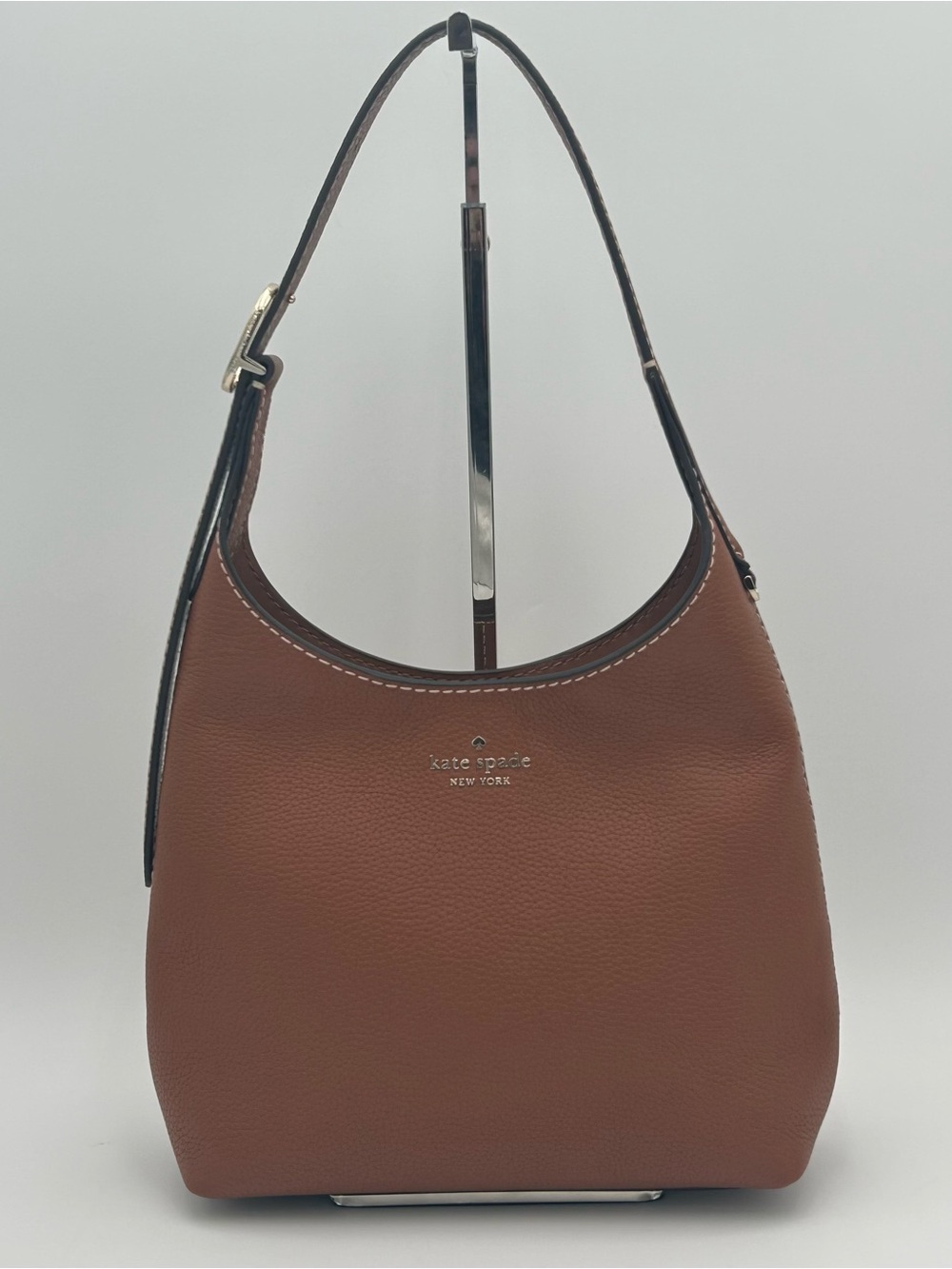 kate spade Brown Pebbled Leather Shoulder Bag